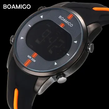 BOAMIGO Brand Bărbați Ceasuri Digitale Om Ceasuri Sport din Cauciuc cu LED Rezistente la Apa Ceasuri de mână de sex Masculin Ceas Relogios Masculino