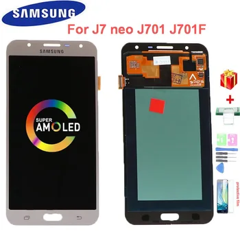 Super AMOLED Display LCD Pentru Samsung Galaxy J7 neo J701 J701F J701M J701MT SM-J701F Display LCD Touch Screen Digitizer Asamblare