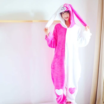 Adulți Animal Urechi Lungi De Iepure Kigurumi Bunny Onesie Înger Pijamale Femei-O Bucată De Pijama Halloween Cosplay Costum Cald