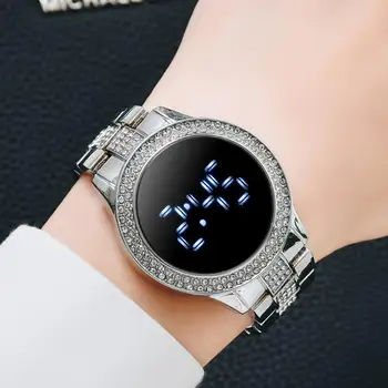 De Lux Stras Dial Ceasuri Digitale Pentru Femei, Negru, Din Oțel Inoxidabil Cuarț Rochie Ceas Doamnelor Ceasuri Relogio Feminino