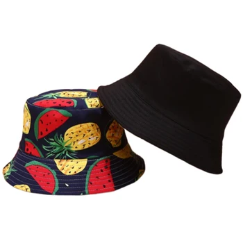 1 BUC Două Reacții Reversibile Fructe de Cireșe Bucket Hat Pentru Barbati Femei Pescar de Vară