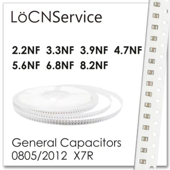 LoCNService Condensatoare 4000PCS 0805 2012 X7R RoHS 16V 25V 50V 10% 2.2 3.3 NF NF 3.9 4.7 NF NF 5.6 NF DE 6,8 NF 8.2 NF SMD de Inalta calitate