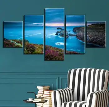 HD Print Frame Panza Acasă Decorare Perete opera de Arta Cuadros Modern de 5 Piese Peisaj Imagini Living Modular Tablou Poster