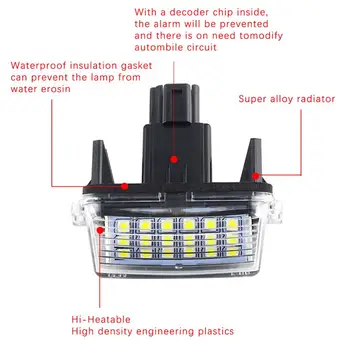 Noul Hot 2 Pc-uri de Lumină de inmatriculare, 18 LED-uri Lampă de Xenon Alb de Mare Putere Pentru Toyota Camry 2012 2013 2016 Accesorii Auto D