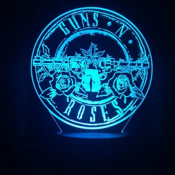 Guns N' Roses Semn Lumina de Noapte LED Schimbarea Usb Senzor Tactil Decor Lampa de Fani Cadou GNR Trupa de Hard Rock Lampa de Noapte Dormitor