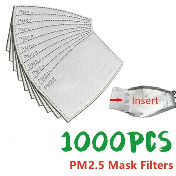 1000pcs PM2.5 Anti Praf de Unică folosință Gura Acoperi Tampoane de Înlocuire Filtru de Carbon Activat Pad pentru Adulți Gura Masca de Fata Masti