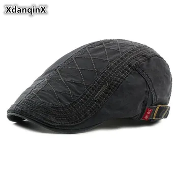 XdanqinX Bărbați Capac din Bumbac Retro Berete Pentru Bărbați Britanic Tendință de Epocă Femei Sepci Unisex Reglabil Dimensiune Cap Pălăria lui Tata