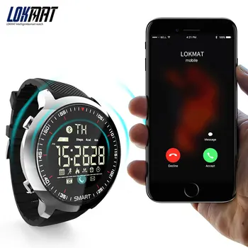 LOKMAT Inteligent Ceas Sport rezistent la apa pedometre Memento Mesaj Bluetooth Piscină în aer liber, bărbați smartwatch pentru ios, Android telefon