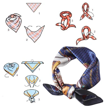 Eșarfă de mătase Pătrat Doamna de Păr Bandane Sac de Moda Eșarfe Femeie Șal Cap Împachetări pentru Femei Cravată Foulard Print Design Nou