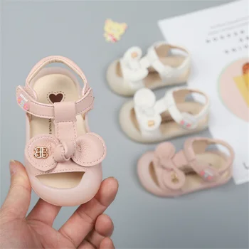 DIMI 2020 Noi de Vara Copii Fete Pantofi Drăguț Arc Fata Toddler Princess Închis toe Sandale Piele Pu Moale pentru Sugari Pantofi pentru Fete