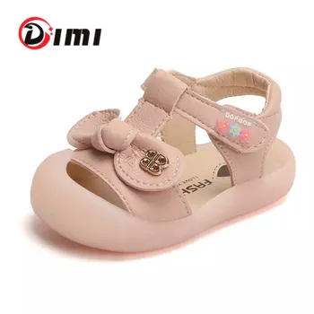 DIMI 2020 Noi de Vara Copii Fete Pantofi Drăguț Arc Fata Toddler Princess Închis toe Sandale Piele Pu Moale pentru Sugari Pantofi pentru Fete