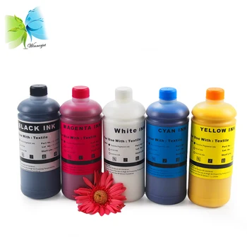 Winnerjet 500ML DTG Textil Alb Cerneala Pigment pentru Epson L300 L800 L801 L805 L1800 Imprimanta Flatbed Textile Cerneală + Grund