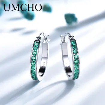 UMCHO Argint 925 Cercei Clip Pentru Femei Smarald Piatră prețioasă Nunta Logodna Bijuterii Fine Valentine Cadou