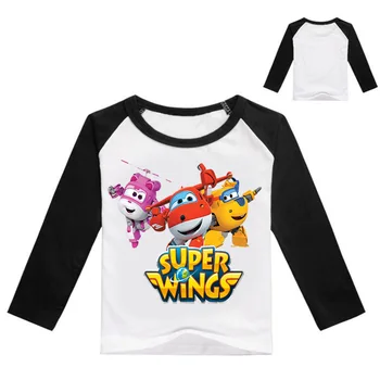 DLF 2-16Year Costum Jet Super Wings Haine Fete Topuri cu Maneci Lungi tricou Copii Desene animate tricouri baietel Copilul Tricou Nova Top