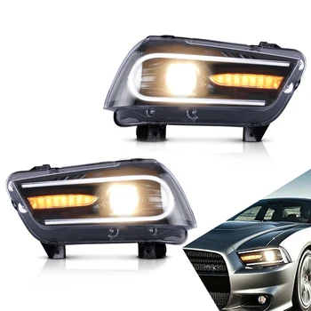 Ansamblul farului pentru Dodge Charger 2011 2012 2013 Cap de Lumină LED-uri Complet în Mișcare de Semnalizare Accesorii Auto
