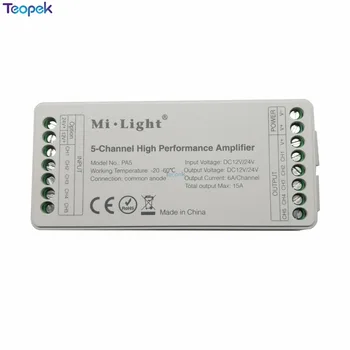 Mi.lumina AP5 5-Canal DC12-24V 15A Înaltă Performanță Amplificator RGB Pentru RGBW RGBWW RGB+CCT Benzi cu Led-uri Lumina