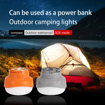 Led-cort de camping lampa mini portabil în aer liber, drumeții noapte agățat lampa USB reîncărcabilă cu busola SOS