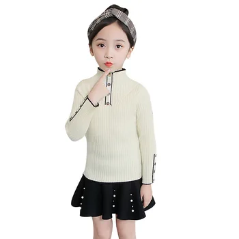 Noi 2020 Solidă Tricot Pulover Pentru Fete Adolescente Tricotat Cu Maneca Lunga Topuri Haine Copii De Școală Pulover Outerwears