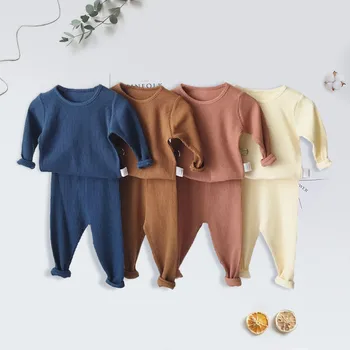 Primavara Toamna Toamna-Iarna Fete Băieți Copii Haine De Bumbac Set Cu Dungi Tricou + Pantaloni Copii Toddler Body