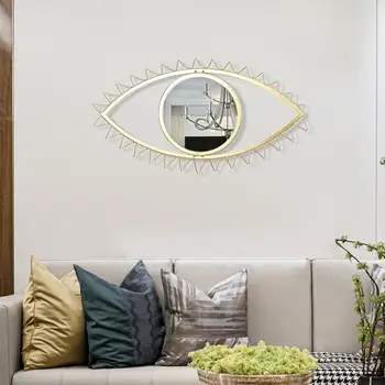 Agățat De Perete Oglinzi Decorative Ochi În Formă De Cadru De Fier Sticlă Oglindă De Perete Pentru Camera De Zi Dormitor Baie Decor De Birou