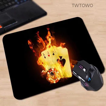 Personalizat Dreptunghi de joc Personalizate Personalizate, mouse pad Cărți de Poker Black notebook 210x260x2mm Foc