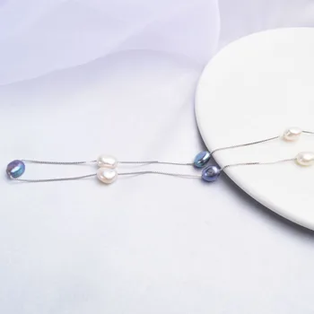ASHIQI Real Argint 925 Naturale de apă Dulce pearl Bijuterii Seturi de Colier Bratara Cercei pentru femei de Moda 2020 Nou