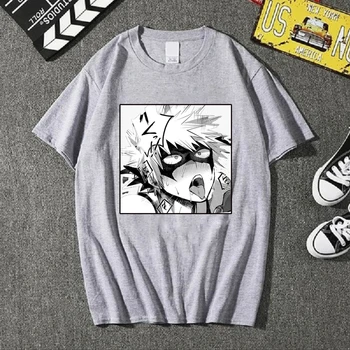 Unisex eroul meu mediul academic Harajuku Misto Anime-ul Japonez Bakugou Katsuki Imprimare tricou Maneca Scurta de sex Masculin Streetwear Casual T-shirt