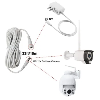 Tonton 10M de Alimentare DC Cablu de Extensie 30ft Compatibil 12V DC Adaptor de Cablu pentru Camera de Securitate CCTV Camera IP de Securitate Acasă