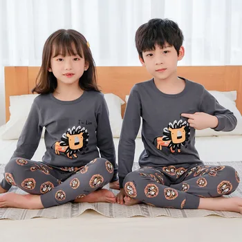 Cu mâneci lungi Băieți, Pijamale Copii, Pijamale Totoro Homewear Desene animate Pijamale Copii, Pijamale Copii Fete Haine de Iarnă de Bumbac Set
