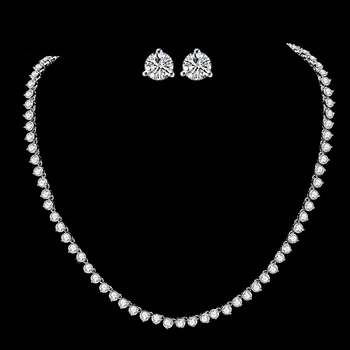 De lux clasic AAAAA CZ set de bijuterii pentru mireasa mireasa coliere cercei stud pentru Femei bijuterii cadou de aniversare X001S
