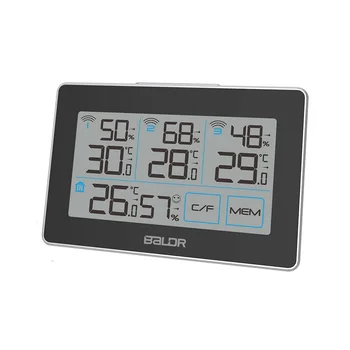 Wireless Stație Meteo cu Ecran Tactil LCD Digital Termometru Higrometru 3 Senzor la Distanță Acasă C/F Date de Temperatura Umiditate Metru