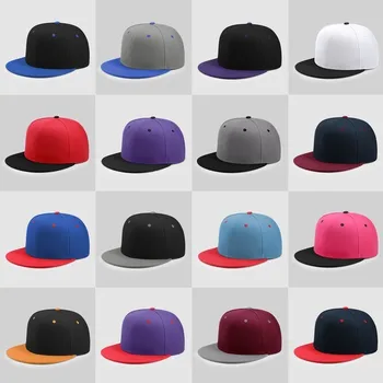 En-Gros De Gol Snapback Cap De Adult Culoare Solidă Plană Bill Hip Hop Pălărie Femei Și Bărbați Logo-Ul Personalizat Simplu Șapcă De Baseball 33 Colos