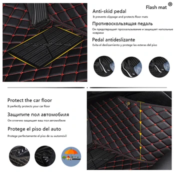 Flash mat piele auto covorase pentru Citroen C5 2007-2013 2016 2017 2018 Personalizate picior Tampoane de automobile covor huse auto