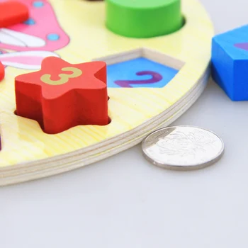 Copii Copii Copii Educație Puzzle Din Lemn Jucarii Din Lemn Ceas Digital Puzzle Jucărie Geometrie Stivuire, Jucarii En-Gros