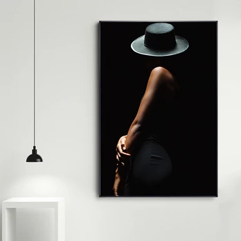 Abstract Modern, Sexy Femeie Art Corpul Fundal Negru, Panza Pictura Poster de Imprimare Imagini de Perete pentru Camera de zi Decor Acasă