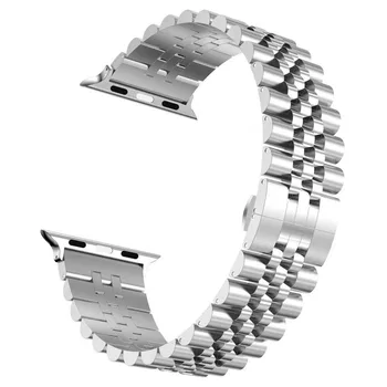 Cinci Margele din Oțel Inoxidabil Curea Pentru Apple Watch Seria 6/SE/5/4 42MM 44MM Înlocuire Bratara Pentru iwatch 3/2/1 38MM 40MM Trupa