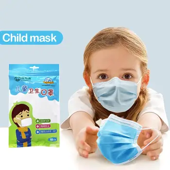 POWECOM Copii Mască de Unică folosință pentru Copii Masca Gura Moale Respirabil 3 Măști Strat Clema Masca Băieți Fete