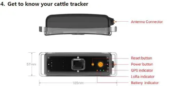 Lora Bovine Animale Zgardă cu GPS Tracker GA5201