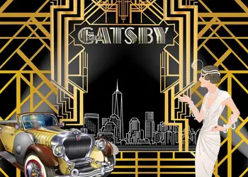 Paste Marele Gatsby Fundal Tematice Retro Roaring 20s Petrecere de Aniversare de Nunta Decor de Fundal Consumabile Photo Booth Prop