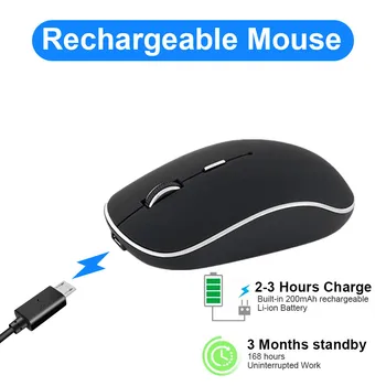 Bluetooth MouseErgonomic Mouse-ul fără Fir Mouse-ul de Calculator Mouse-ul Optic USB 2.4 Ghz 1600 DPI Tăcut Mini Silențioasă Pentru Soareci