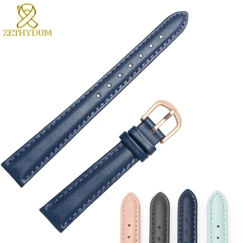 Autentic brățară din piele pentru femei watchband simplu ceasuri de mana trupa albastru roz gri culoare curea de ceas 14 16 18 20 mm banda moale