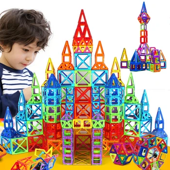 100buc Mini Magnetice Blocuri de Jucărie 3D DIY Magnetice, Jucării de Designer Cărămizi, Blocuri de Jucarii Educative Pentru copii Copii copii