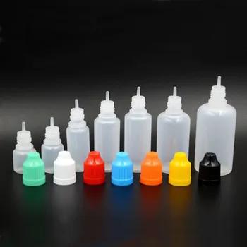 100buc Gol Lichid Sticluta cu Ac 10ml Plastic Dropper Sticle cu Capace de protecție împotriva accesului copiilor E Lichid Moale PE Sticle