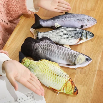 3D Formă de Pește Pisică Jucărie Interactiv Cadouri Pește Catnip Jucării de Pluș Perna Papusa de Simulare Joc de Pește Jucărie pentru animale de Companie animale de Companie de Pluș Moi