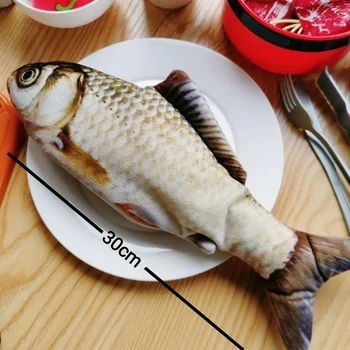 3D Formă de Pește Pisică Jucărie Interactiv Cadouri Pește Catnip Jucării de Pluș Perna Papusa de Simulare Joc de Pește Jucărie pentru animale de Companie animale de Companie de Pluș Moi