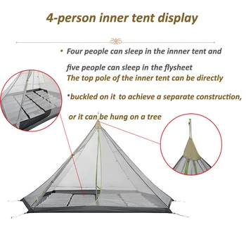 ASTA GEAR 5 Piramida cort bushcraft usoare 4-5 persoane drumeții în aer liber camping cu zăpadă fusta impermeabil, windproof cort