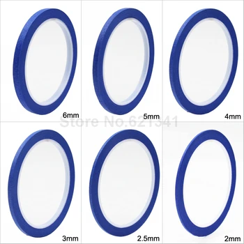 (6Rolls/Lot) Albastru 2 mm, 2.5 mm, 3mm 4mm 5mm 6mm Draping Banda Model de a Face Provizii de Bandă de Mascare & Nail Art Banda Transport Gratuit