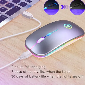 RGB Wireless Verticale Ergonomic Mouse-ul Reîncărcabilă USB cu LED Silent 2.4 G Optic Gaming Mause Pentru Macbook PC Laptop