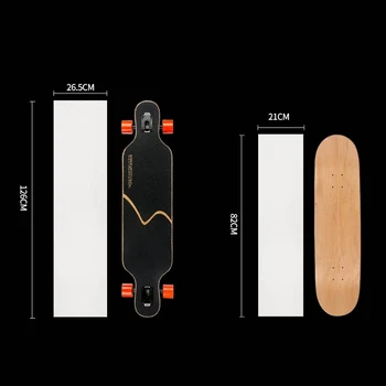 Noi Sosiri 126*27cm Longboard Clar Longboard Scuter Șmirghel Autocolant Skateboard Îngroșat Prindere Banda Skate Transport Gratuit