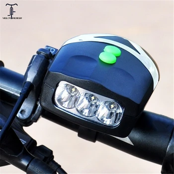 3 LED-uri Electronice Ghidon Bicicleta Inel de Clopot Corn Luminos Biciclete Lampă Față Ciclism Sunet de Alarmă Puternic Coarne Faruri pentru Biciclete